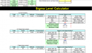 sigma six calculator excel template microsoft haccp checklist dfss easier belt analysis