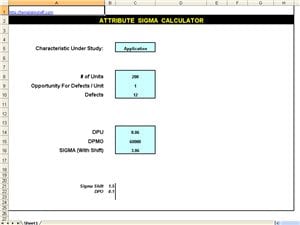 Six Sigma Calculator Six Sigma Calculator