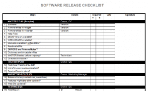 Software Release Notes Checklist