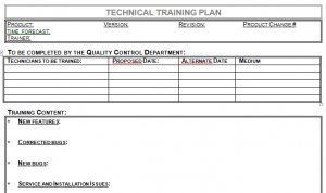 Technical Training Plan