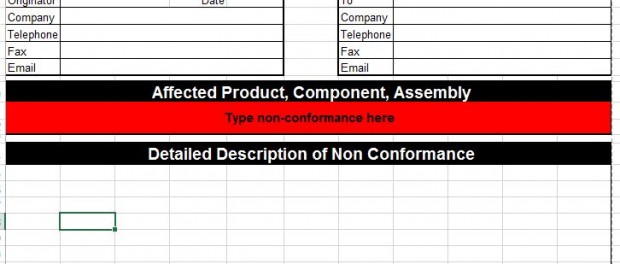 Corrective Action Template for Microsoft Excel